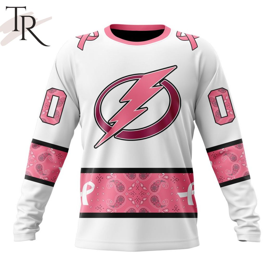 New 2025 NEW] Personalized NHL Tampa Bay Lightning In Classic Style With Paisley! IN OCTOBER WE WEAR PINK BREAST CANCER Custom Hoodie - Image 6